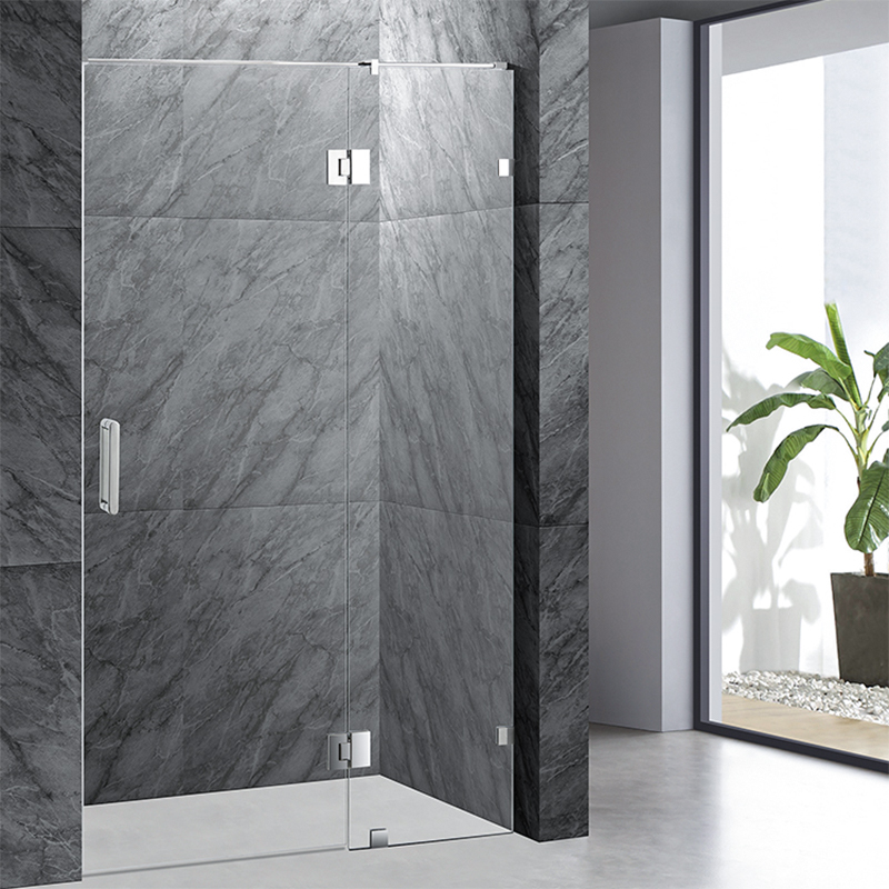 Porte de douche battante en verre quincaillerie en acier inoxydable
